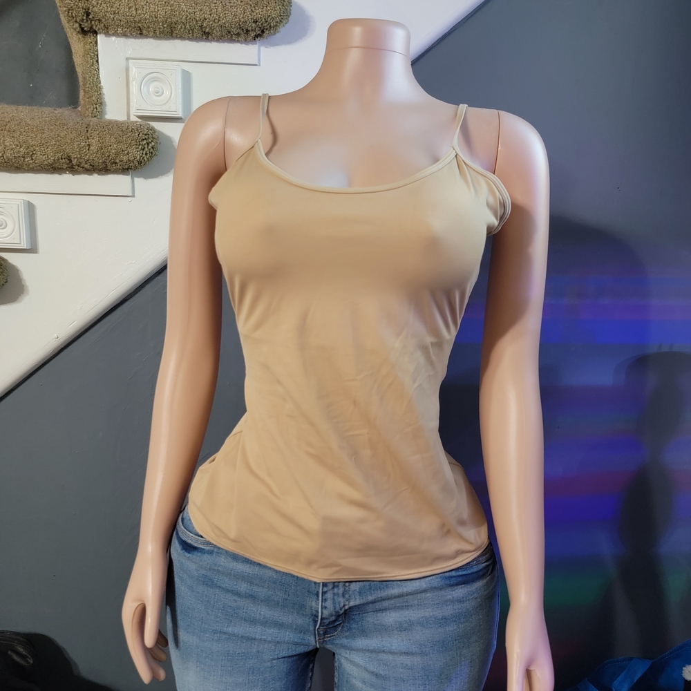 Women's Slim Spaghetti Strap Tank Top - Nude Beige